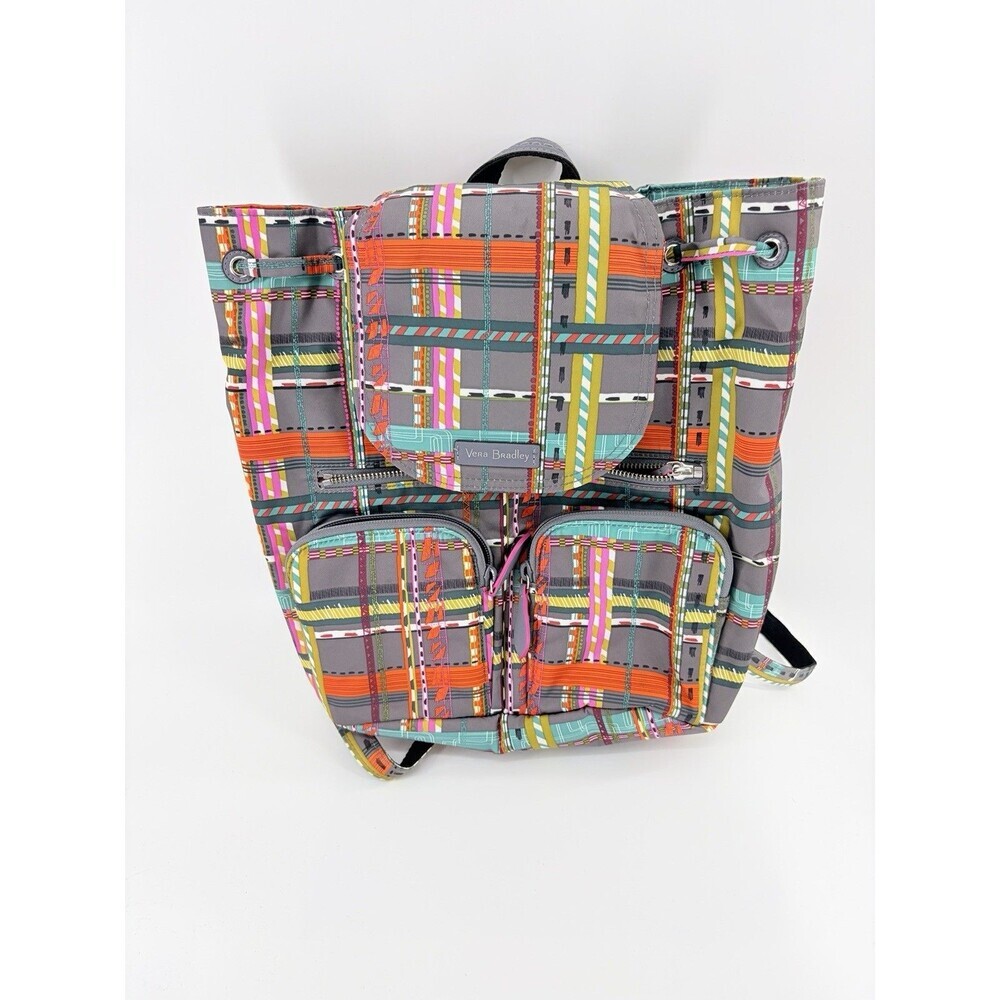 Vera Bradley Midtown Cargo Backpack Retired City Plaid Patchwork Crafty Boho